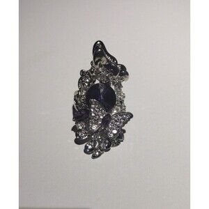 Butterfly Bling Statement Ring - Amethyst & Diamond Like 925 Ring - New